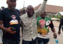 Pix: Barr. Akpowowo 2nd left with his supporters after he had been declared winner of the PDP primaries election fir house of Assembly today