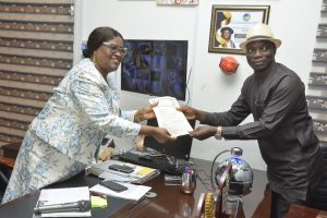 UNIDEL's VC Prof. Stella Chiemeka (left) and Mr. Emmanuel Enebeli.