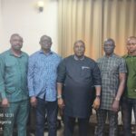 Hon. Charles Emetulu, (4th right) with members of Ndokwa Media Professionals Forum during their courtesy visit on Thursday